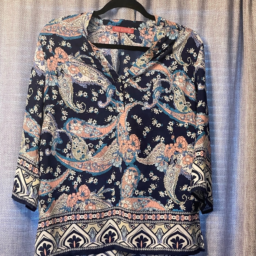 Paisley 3/4 Sleeve Blouse